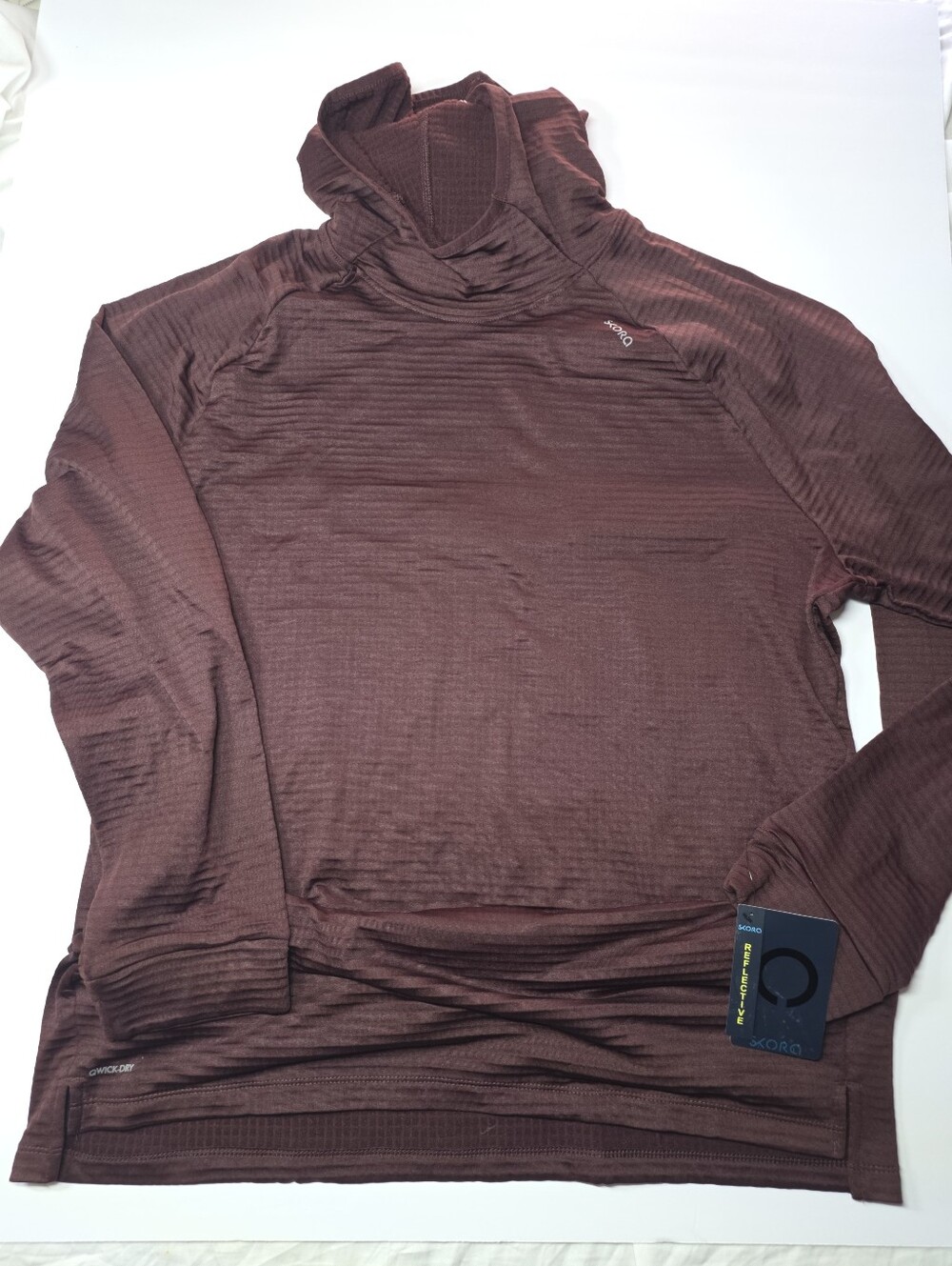 Men's Skora Brushed Honeycomb Shirt Hoodie Long Sleeve XL Burgundy NWT